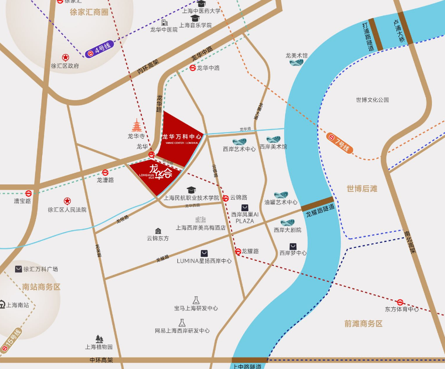 龙华万科中心交通线路图